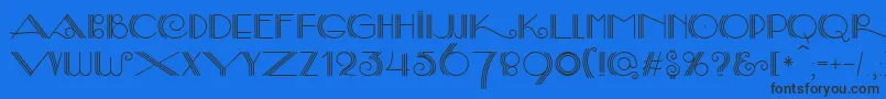 SambaDecorc Font – Black Fonts on Blue Background