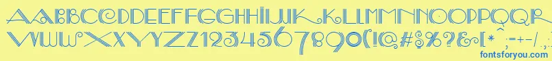 SambaDecorc Font – Blue Fonts on Yellow Background