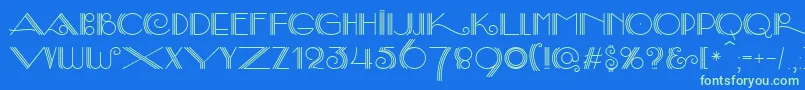 SambaDecorc Font – Green Fonts on Blue Background