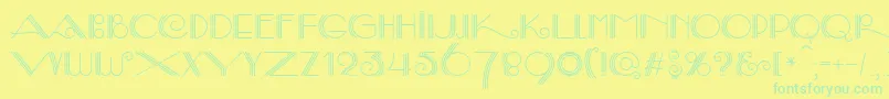 SambaDecorc Font – Green Fonts on Yellow Background