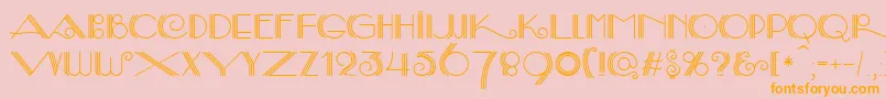 SambaDecorc-Schriftart – Orangefarbene Schriften auf rosa Hintergrund