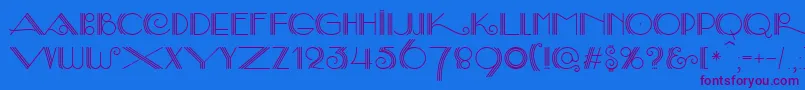 SambaDecorc Font – Purple Fonts on Blue Background