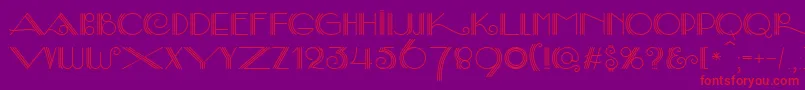 SambaDecorc-Schriftart – Rote Schriften auf violettem Hintergrund