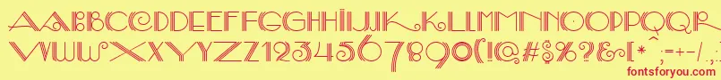 SambaDecorc Font – Red Fonts on Yellow Background