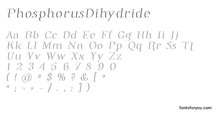 PhosphorusDihydride Font – alphabet, numbers, special characters