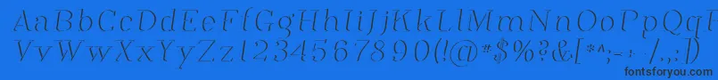 PhosphorusDihydride-Schriftart – Schwarze Schriften auf blauem Hintergrund