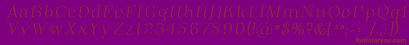 PhosphorusDihydride-Schriftart – Braune Schriften auf violettem Hintergrund