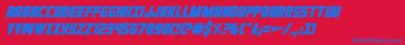 Ironforgeital Font – Blue Fonts on Red Background