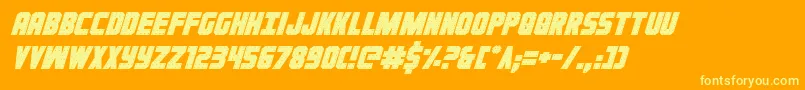 Ironforgeital Font – Yellow Fonts on Orange Background