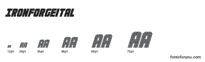 Ironforgeital Font Sizes