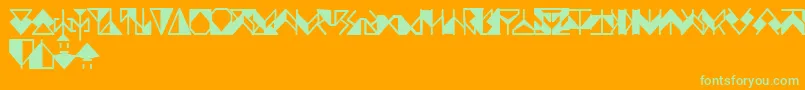 Ergonx-Schriftart – Grüne Schriften auf orangefarbenem Hintergrund