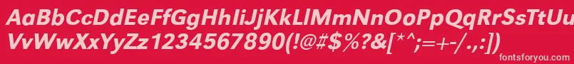 GroteskstdMediumitalic Font – Pink Fonts on Red Background