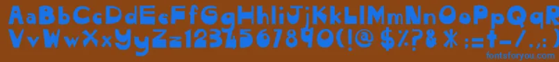 フォントCendolPulut – 茶色の背景に青い文字