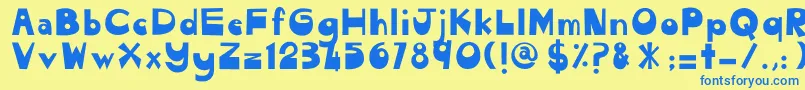 CendolPulut Font – Blue Fonts on Yellow Background