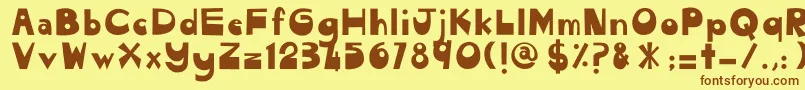 CendolPulut Font – Brown Fonts on Yellow Background