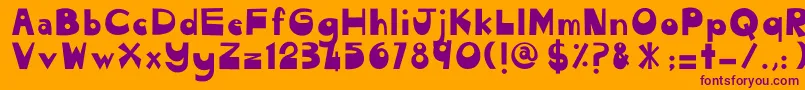 フォントCendolPulut – オレンジの背景に紫のフォント