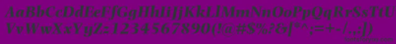 フォントPhotinamtstdBolditalic – 紫の背景に黒い文字