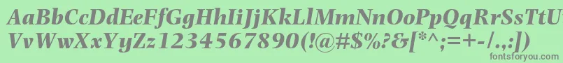 フォントPhotinamtstdBolditalic – 緑の背景に灰色の文字