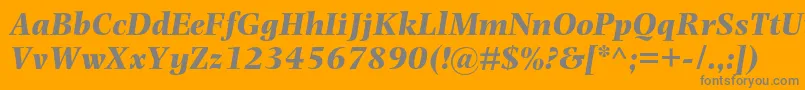 PhotinamtstdBolditalic Font – Gray Fonts on Orange Background