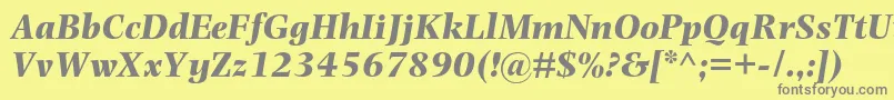 PhotinamtstdBolditalic Font – Gray Fonts on Yellow Background