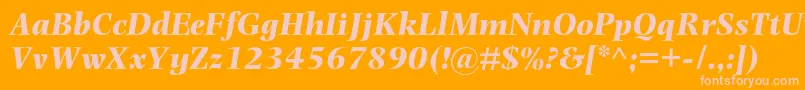PhotinamtstdBolditalic Font – Pink Fonts on Orange Background