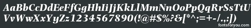 PhotinamtstdBolditalic-fontti – valkoiset fontit mustalla taustalla