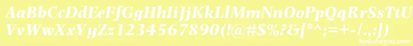 PhotinamtstdBolditalic Font – White Fonts on Yellow Background