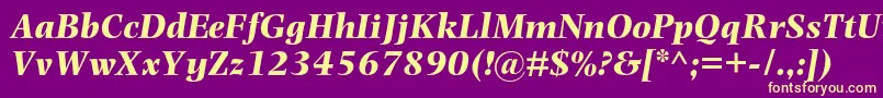 PhotinamtstdBolditalic Font – Yellow Fonts on Purple Background