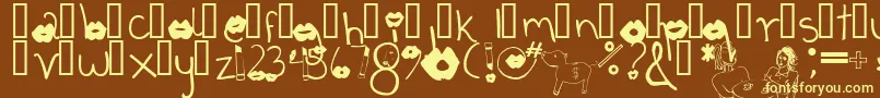 Coffee Talk 1 Font – Yellow Fonts on Brown Background