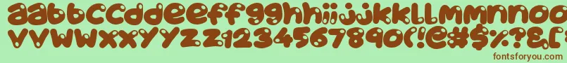 JuicyFruity Font – Brown Fonts on Green Background