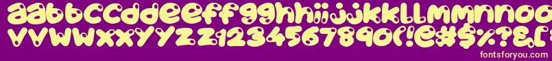 JuicyFruity Font – Yellow Fonts on Purple Background