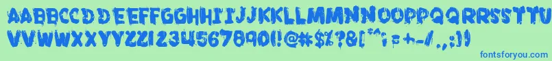 Punkland Font – Blue Fonts on Green Background