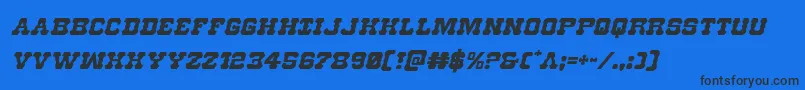 Шрифт Usmarshalital – чёрные шрифты на синем фоне
