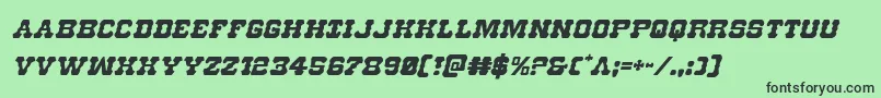 フォントUsmarshalital – 緑の背景に黒い文字