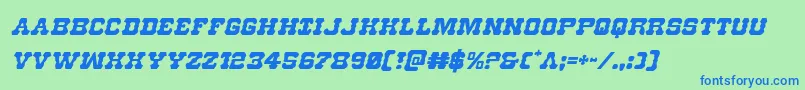 Usmarshalital Font – Blue Fonts on Green Background