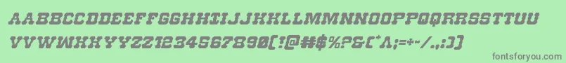 フォントUsmarshalital – 緑の背景に灰色の文字