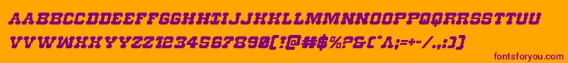 Usmarshalital Font – Purple Fonts on Orange Background