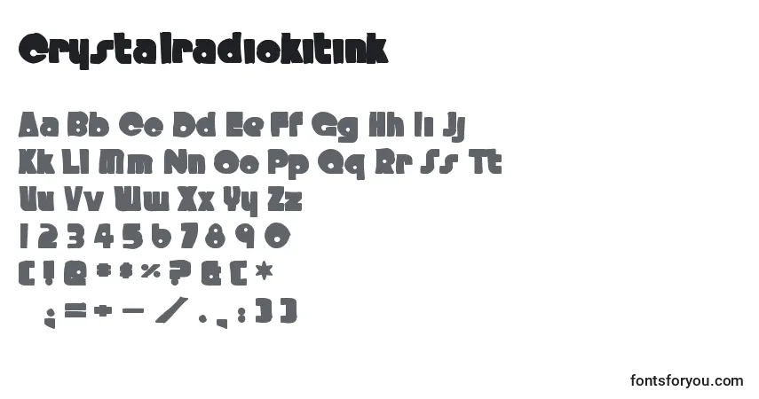 Шрифт Crystalradiokitink – алфавит, цифры, специальные символы