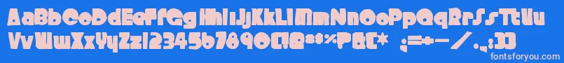 Crystalradiokitink Font – Pink Fonts on Blue Background
