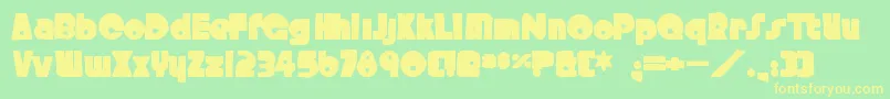 Crystalradiokitink Font – Yellow Fonts on Green Background