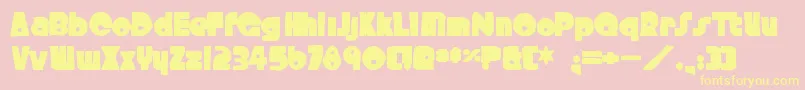 Crystalradiokitink-Schriftart – Gelbe Schriften auf rosa Hintergrund