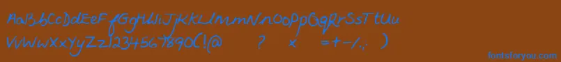 Fiona Font – Blue Fonts on Brown Background