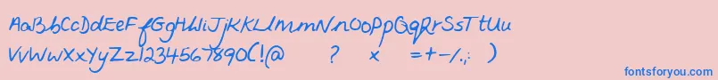 Fiona Font – Blue Fonts on Pink Background