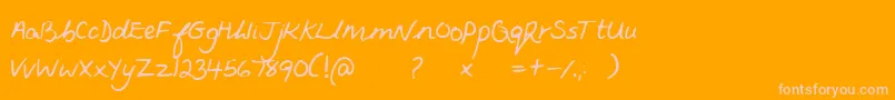 Fiona Font – Pink Fonts on Orange Background
