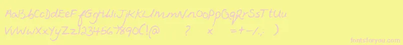 Fiona Font – Pink Fonts on Yellow Background