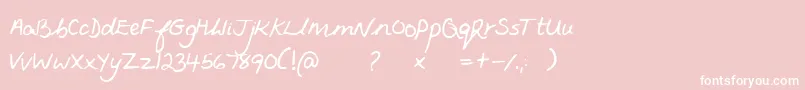 Fiona-Schriftart – Weiße Schriften auf rosa Hintergrund