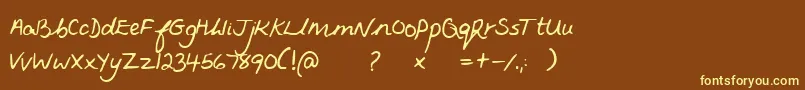 Fiona Font – Yellow Fonts on Brown Background