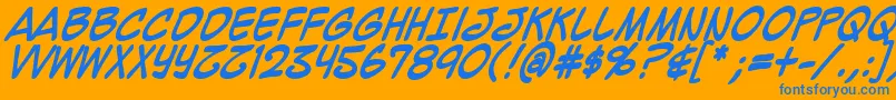 Mighzcb Font – Blue Fonts on Orange Background