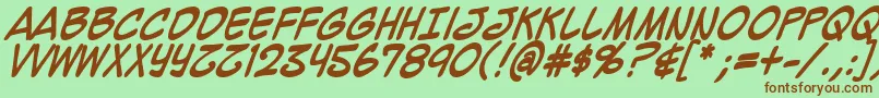 Mighzcb Font – Brown Fonts on Green Background