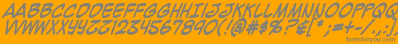 Mighzcb-Schriftart – Graue Schriften auf orangefarbenem Hintergrund